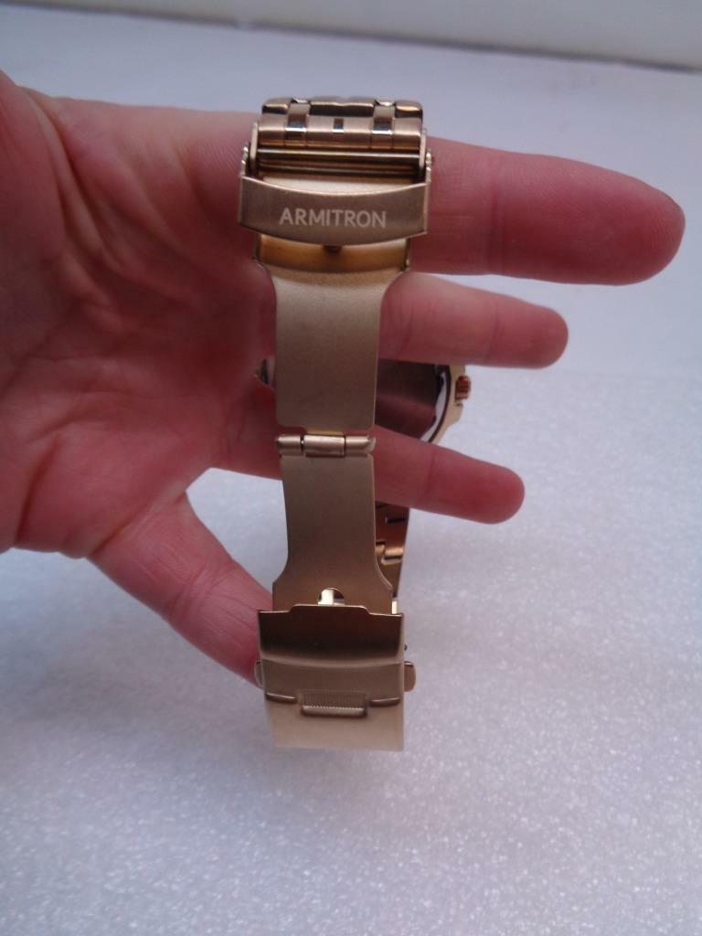 1 NEW ARMITRON ATLAS 45 GOLD/BLACK ANALOG WATCH WITH 3 SUBDIALS 20/5351BKGP SR