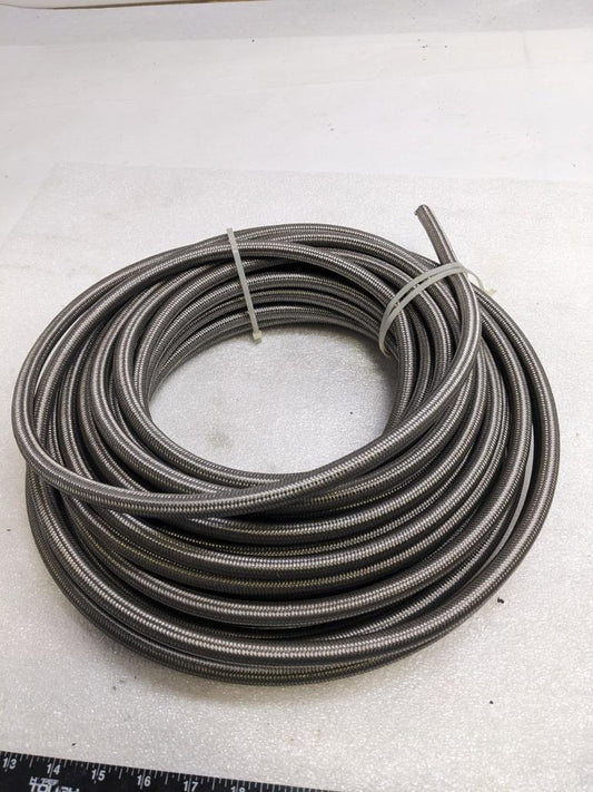 UNBRANDED BRAIDED 93.5' METALLIC HOSE 1/2" OD 3/8" ID W/ PLASTIC TUBING NEW R3
