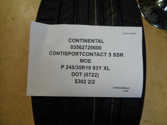 2 CONTINENTAL CONTISPORTCONTACT 5 SSR MOE P 245 35 19 93Y XL 03562720000 BQ3
