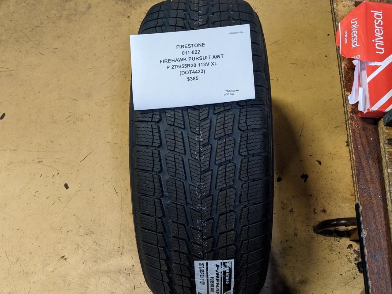 FIRESTONE FIREHAWK PURSUIT AWT P 275 55 20 113V XL TIRE 011-822 CQ3
