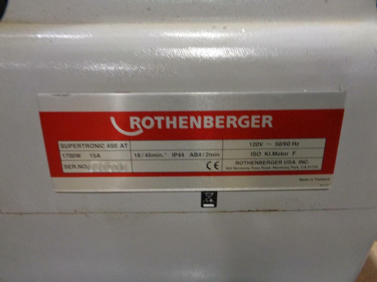 1 NEW ROTHENBERGER SUPERTRONIC 4 SE 4" THREADING MACHINE 230V 63006