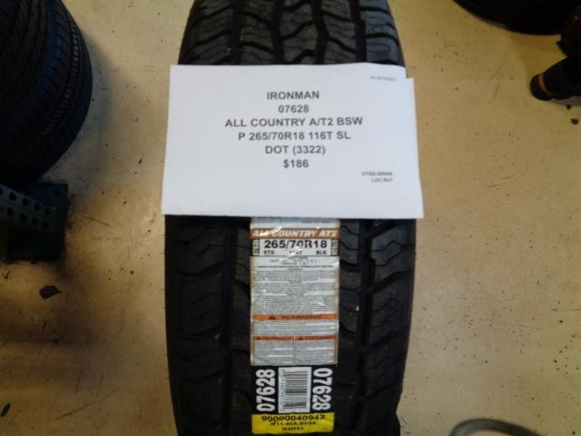 IRONMAN ALL COUNTRY A/T2 BSW P 265 70 18 116T SL ALL TERRAIN TIRE 07628 BQ2