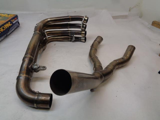 USED M4 DUAL EXHUAST PIPE W/ MANIFOLD FOR MOTORCYCLE SPORTBIKE INCOMPLETE R16