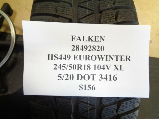 1 NEW FALKEN HS449 EUROWINTER P 245 50 18 104V XL SNOW WINTER TIRES 28492820 Q1