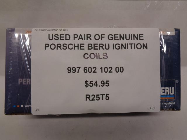USED PAIR OF GENUINE PORSCHE BERU IGNITION COILS 997 602 102 00 R25T5