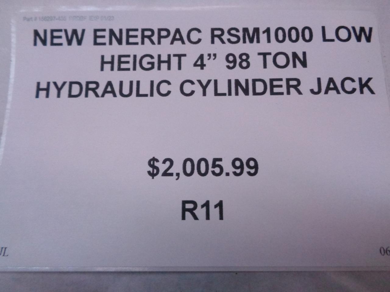 NEW ENERPAC RSM1000 LOW HEIGHT 4" 98 TON HYDRAULIC CYLINDER JACK R11