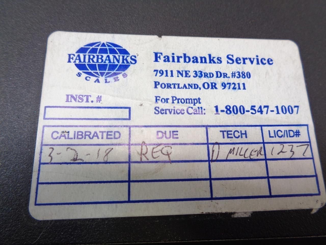 USED FAIRBANKS SCALES 2600 SERIES CAT SCALE CONTROLLER 115 VAC 50/60Hz SR