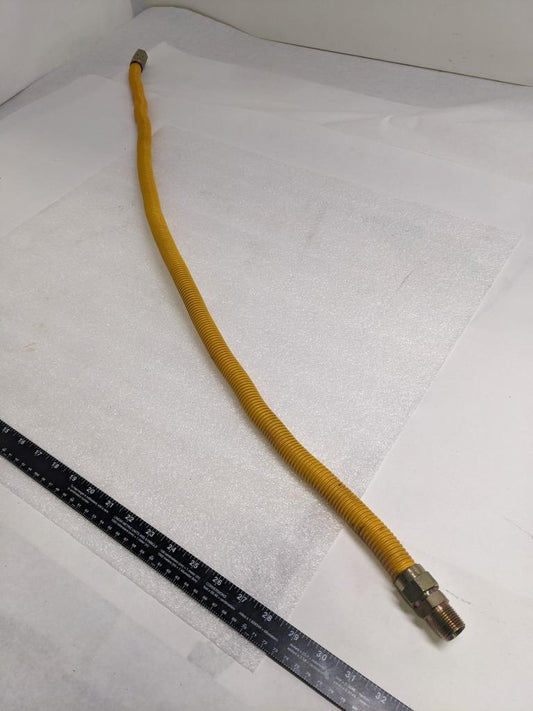 UNBRANDED GAS CONNECTOR 48" OAL 1/2" ID 1/2" MIP 5/8" OD YELLOW NEW R22T2