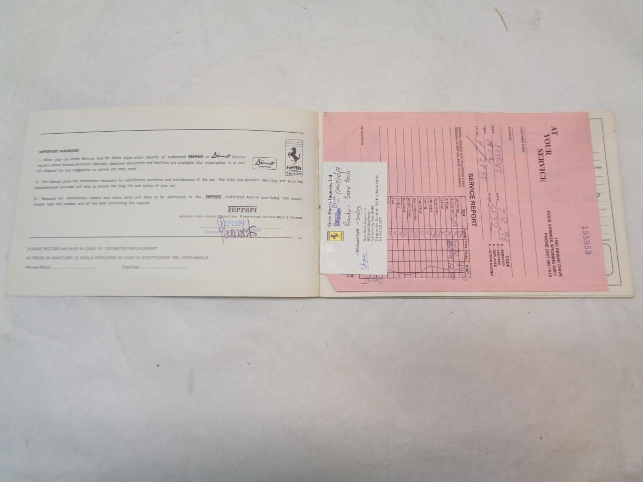 USED GENUINE Ferrari 1978 308 GTB/GTS Owners Manual Set R31 T1