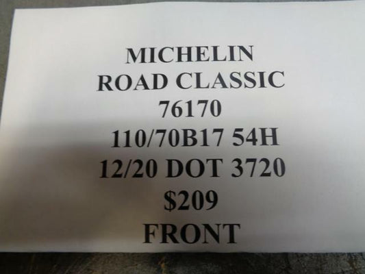 1NEW MICHELIN ROAD CLASSIC 110 70 B17 54H FRONT MOTORCYCLE TIRE 76170