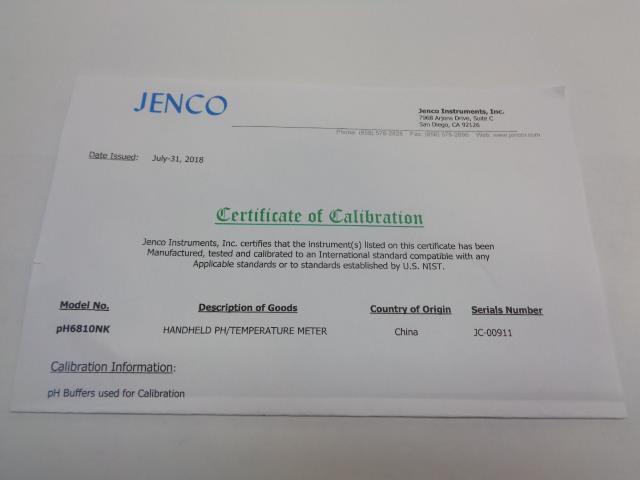 NEW JENCO VISIONPLUS pH/mV/TEMPERATURE METER KIT pH6810NK R28