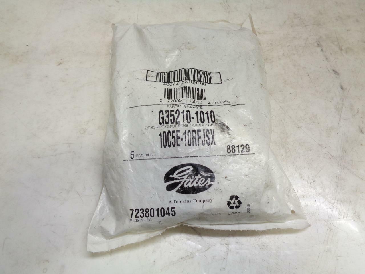 1 PACK OF 5 GATES G35210-1010 1/2" STEEL DUAL SEAT JIC & A1 FLARE COUPLING R10TD