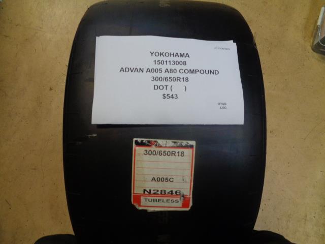 1 YOKOHAMA ADVAN A005 A80 COMPOUND 300 650 18 TIRE 150113008 BQ1