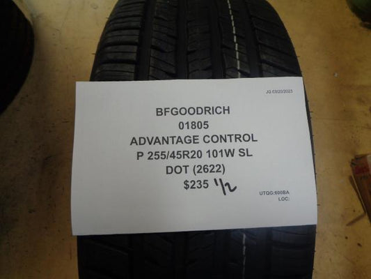 2 BFGOODRICH ADVANTAGE CONTROL P 255 45 20 101W SL 01805 BQ1