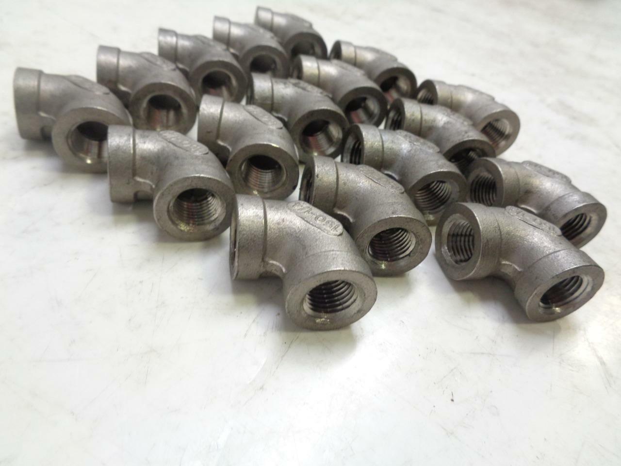 1 NEW PACK OF 17 MB-316 SERUES STEEL 150-1/4" THREADED 90 DEGREE ELBOWS R10TD