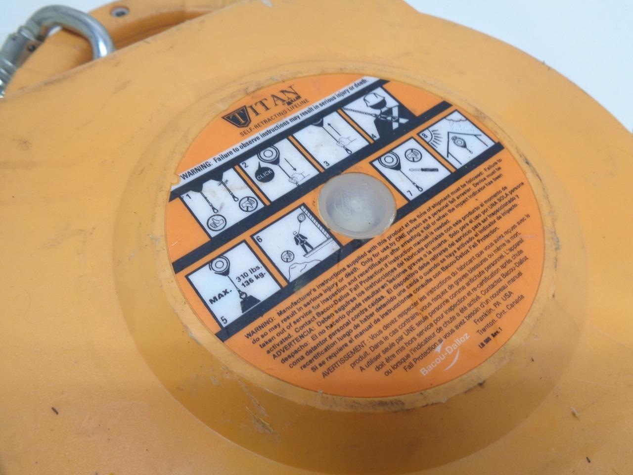 NOS HONEYWELL MILLER TR50-Z7 TITAN SELF-RETRACTING LIFELINE CABLE 50 FOOT NEW H2