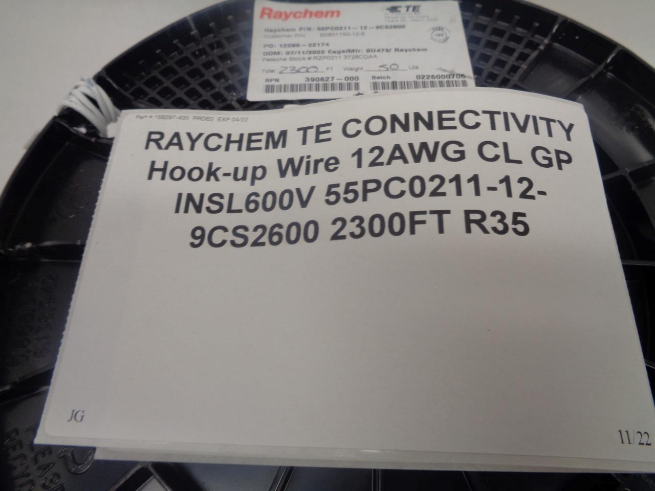 RAYCHEM HOOK UP WIRE 12AWG CL GP INSL600V 55PC0211-12-9CS2600 2300FT R35