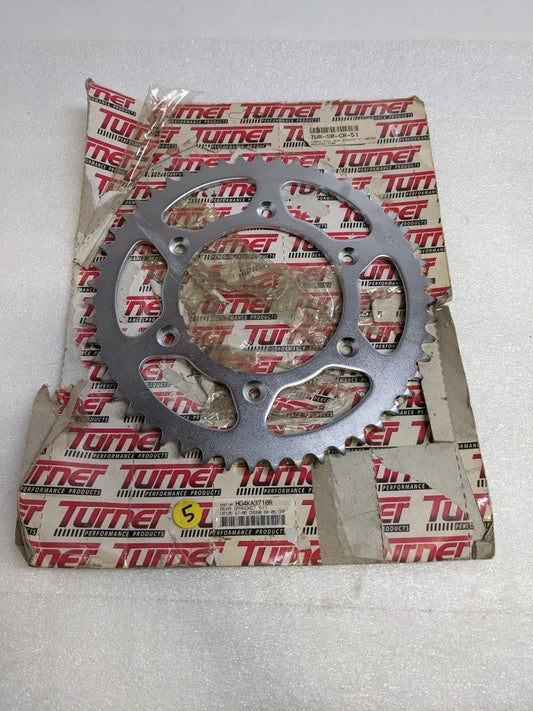 TURNER H04KA3710R REAR PRIMARY DRIVE STEEL SPROCKET 51 TOOTH SILVER NEW R15