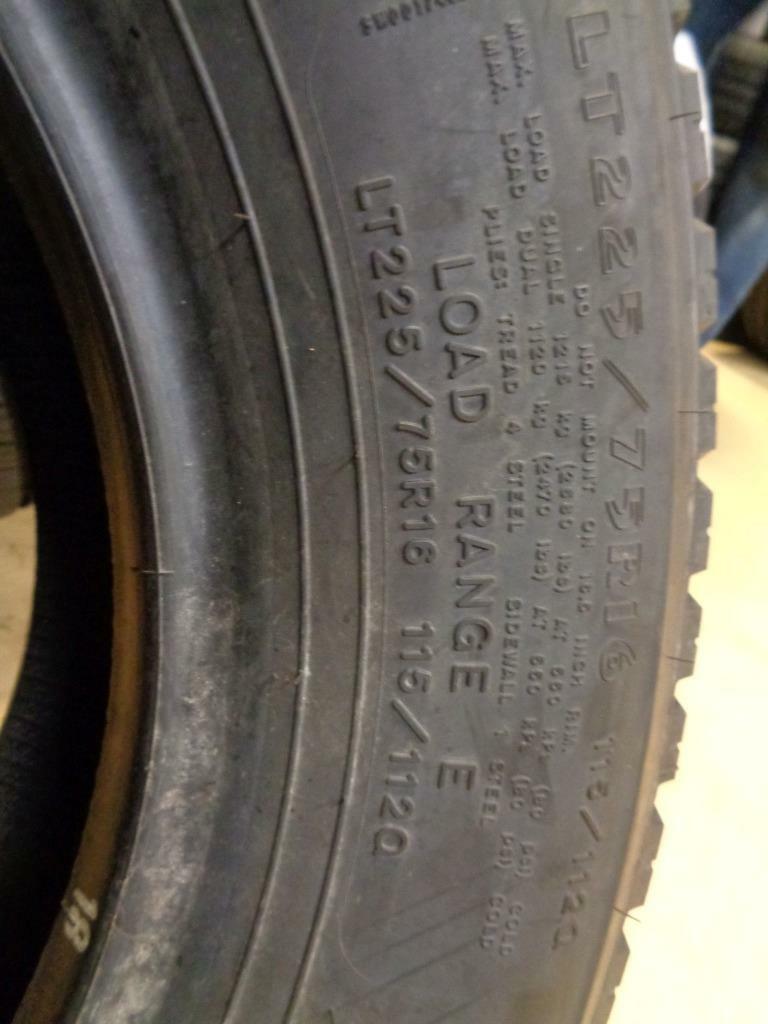 1 NEW TIRE GOODYEAR ENDURANCE RSA LT 225 75 16 115/112Q LRE 139862674