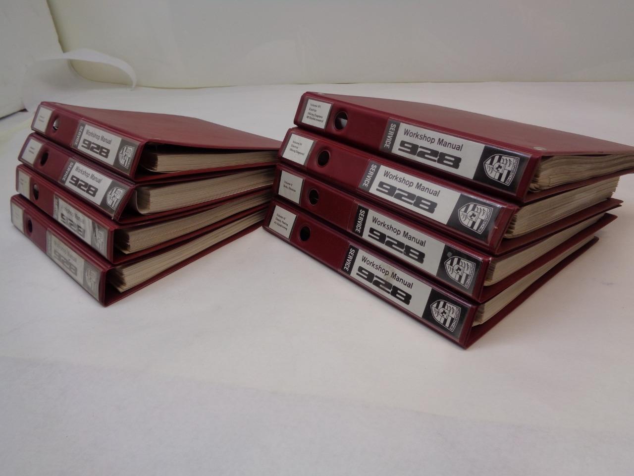 USED SET OF 8 GENUINE PORSCHE 928 WORKSHOP SERVICE MANUALS R32FLR