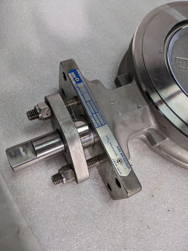 JAMESBURY STEEL WAFER-SPHERE VALVE 8" 316SS BODY 830W1136HBXZ K2