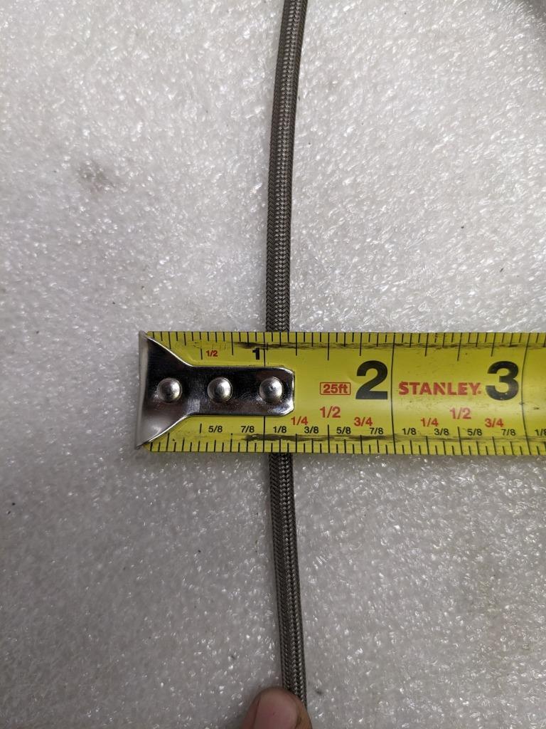 UNBRANDED BRAIDED METALLIC BRAKE HOSE 14' TEFLON LINED 3/16" OD 1/16" ID NEW R3