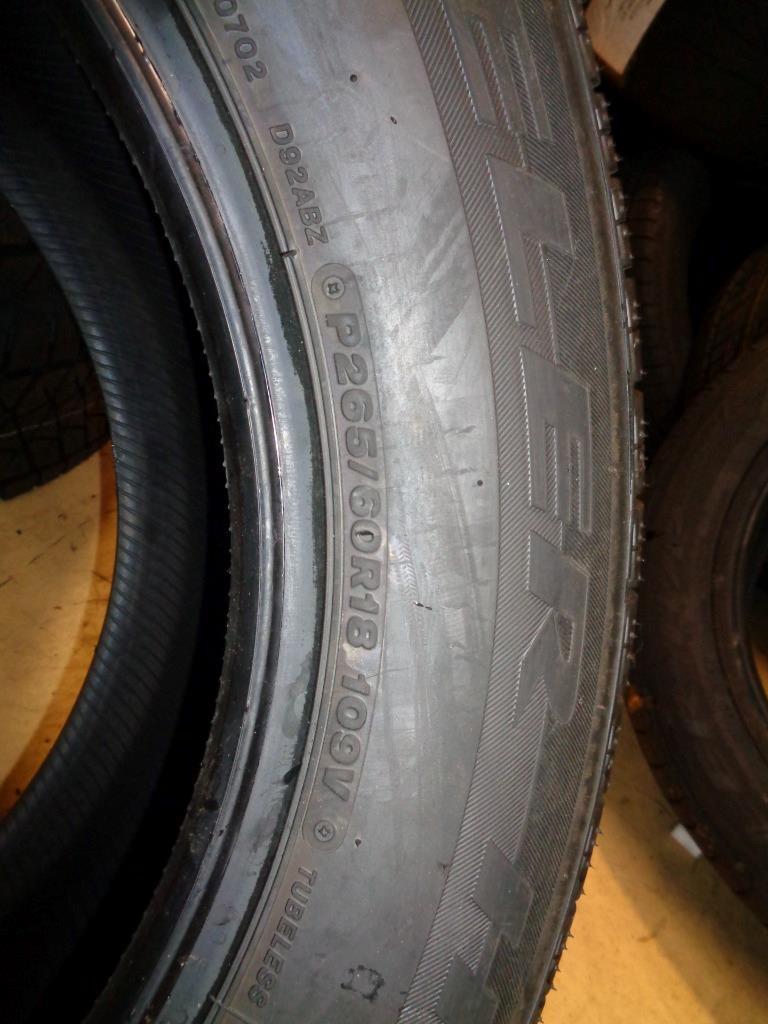 2 BRIDGESTONE DUELER HP 92A 265 60 18 109V SL ALL SEASON TIRES 127356