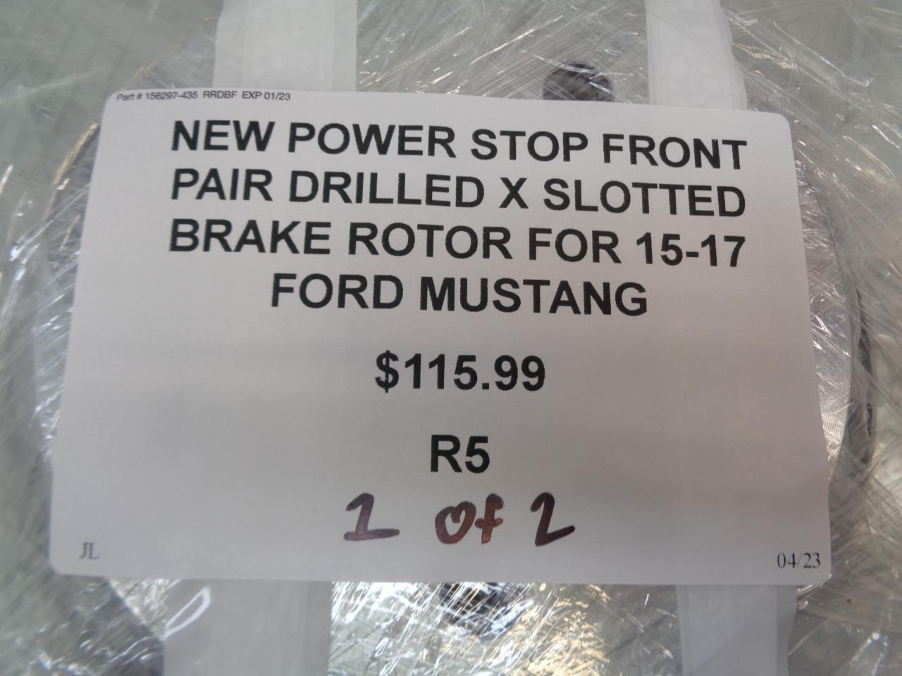 POWER STOP FRONT PAIR DRILLED & SLOTTED BRAKE ROTOR FITS 15-17 FORD MUSTANG R5