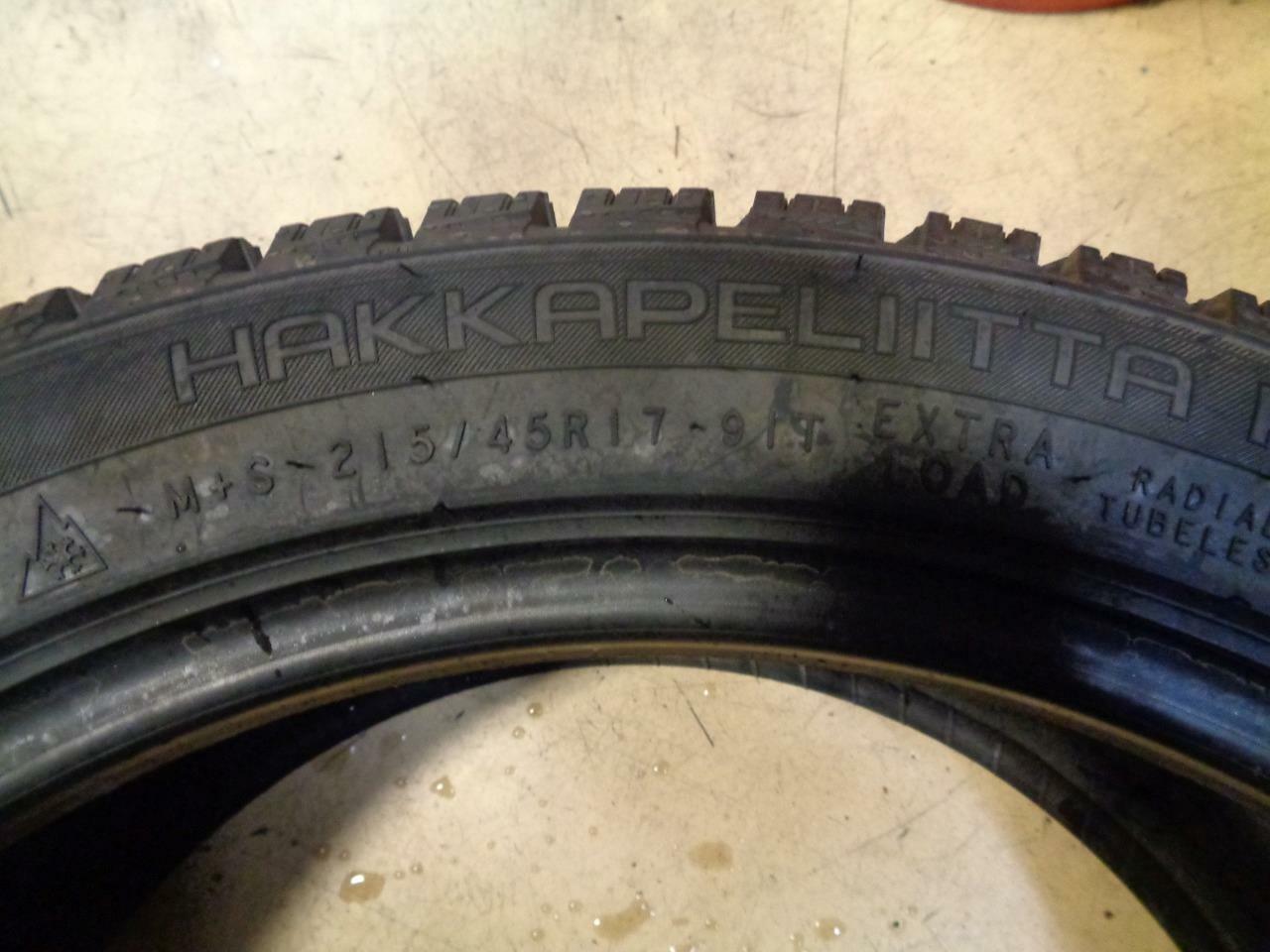 1 NEW TIRE NOKIAN HAKKAPELIITTA R3 P 215 45 17 91T XL T430621