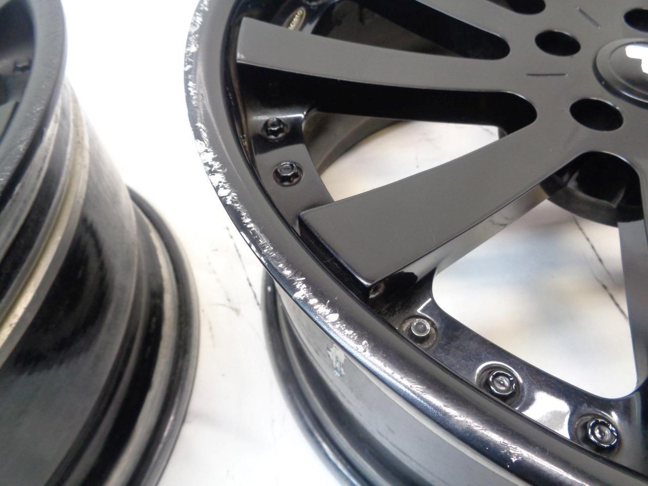 USED PAIR FORGIATO CONCAVO 20x10 5x120 ET42 BLACK 3 PIECE WHEELS WR