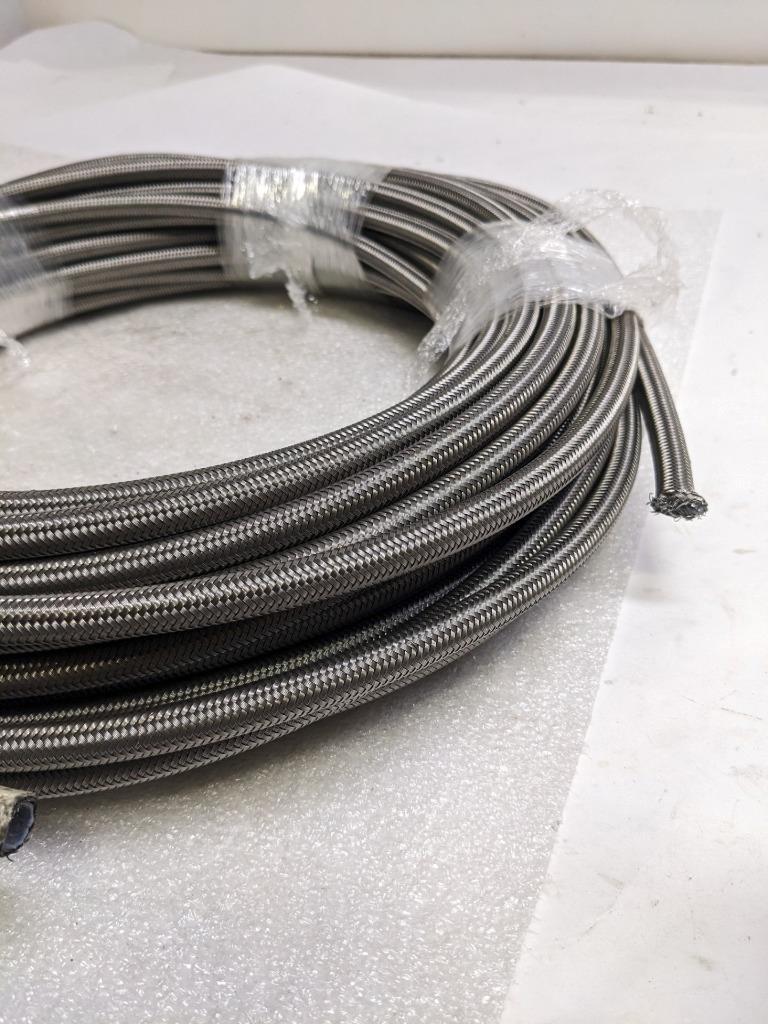 UNBRANDED BRAIDED 99' METAL HOSE 5/16" ID 7/16" OD W/ PLASTIC TUBING NEW R3T3