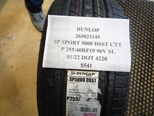 1 New Tire DUNLOP SP Sport 5000 DSST CTT P 255 40 19 96V SL 265021145