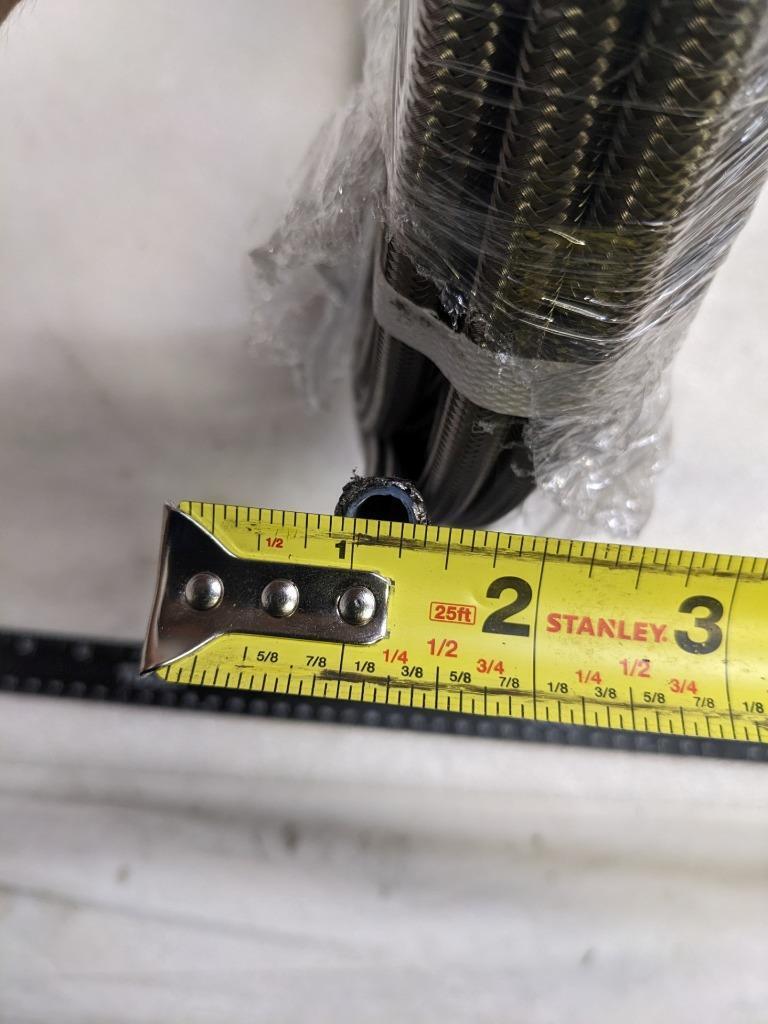 UNBRANDED BRAIDED 100' METAL HOSE 5/16" ID 7/16" OD W/ PLASTIC TUBING NEW R3T3