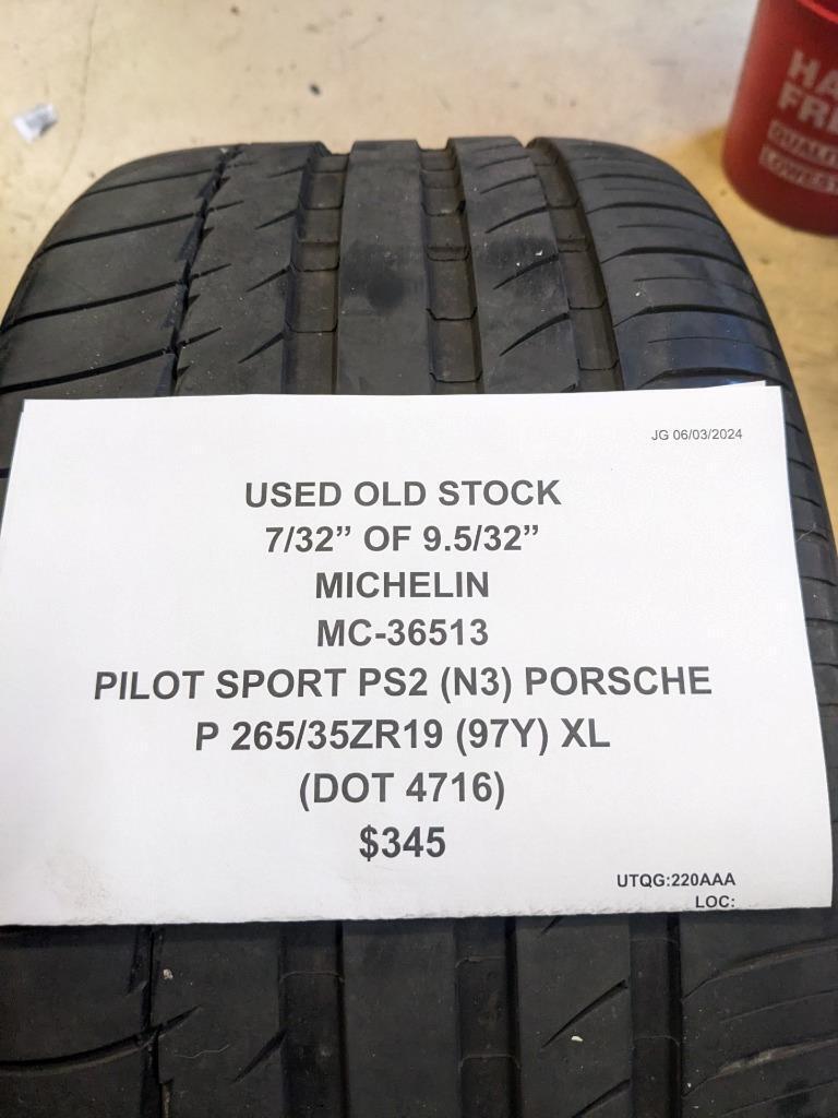 USED OLD STOCK MICHELIN PILOT SPORT PS2  PORSCHE P 265 35 19 97Y XL TIRE 36513
