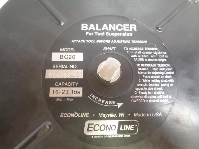 USED GLEASON REEL CORP ECONOLINE BG20 TOOL BALANCER 16-23 LBS R32T1