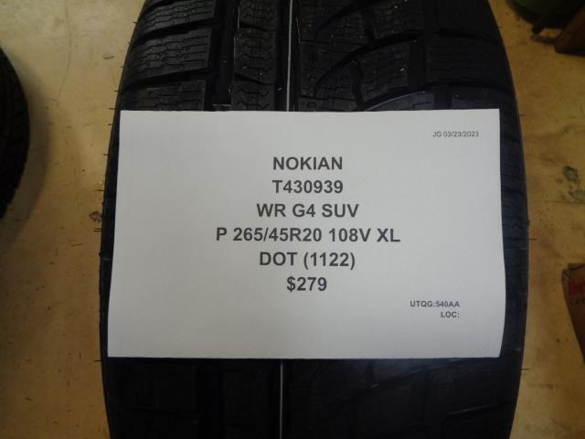 1 NOKIAN WR G4 SUV P 265 45 20 108V XL T430939 TIRE BQ2
