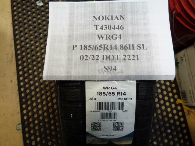 1 New Tire NOKIAN WRG4 185 65 14 86H SL T430446