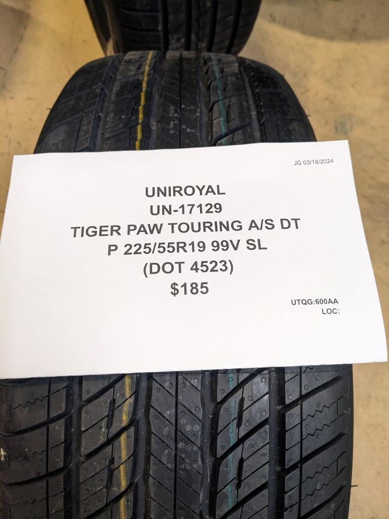 UNIROYAL TIGER PAW TOURING A/S DT P 225 55 19 99V SL TIRE 17129 CQ2