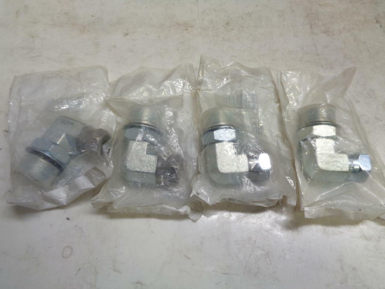 1 NEW PACK OF 4 GATES 90 DEGREE HYDRAULIC ADAPTER G60289-1208 12MB-8FPX90 R10TD