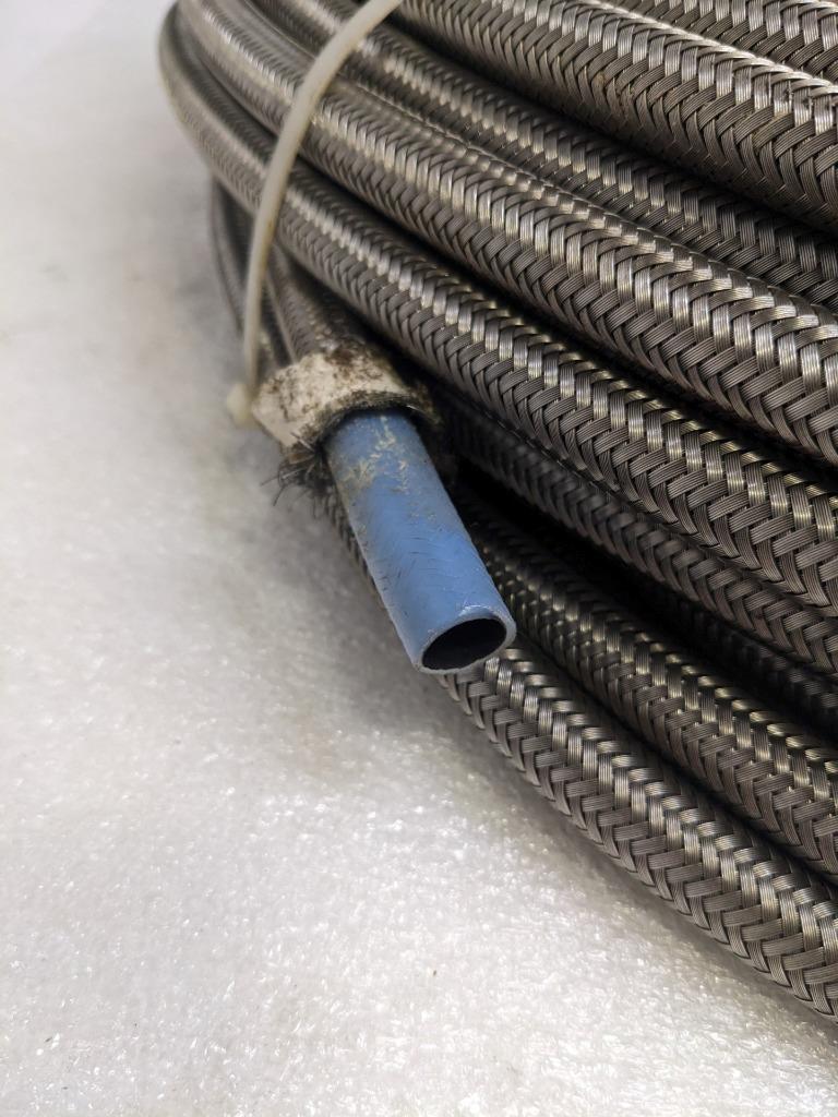 UNBRANDED BRAIDED SS CPE HOSE 132.6' OAL 7/16" ID 5/8" OD PTFE NEW R5