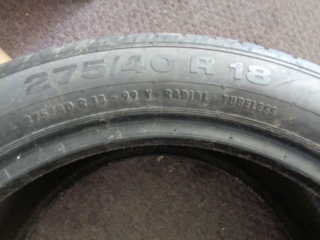 1 USED TIRE CONTINENTAL CONTISPORTCONTACT 3E SSR 275 40 18 99Y 3502840000