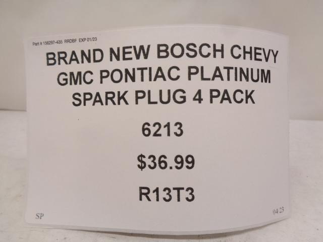 BRAND NEW BOSCH CHEVY GMC PONTIAC PLATINUM SPARK PLUG 4 PACK 6213 R13T3