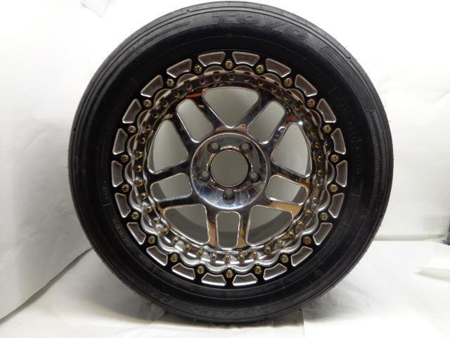 USED CUSTOM POLISHED 18X12 5X4.75 ET 50.50 DRAG BEADLOCK WHEEL W/TOYO TIRE B2