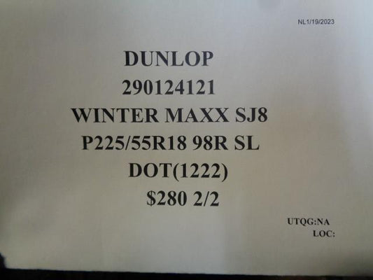 2 DUNLOP WINTER MAXX SJ8 3PMS P 225 55 18 98R SL 290124121 TIRE BQ1