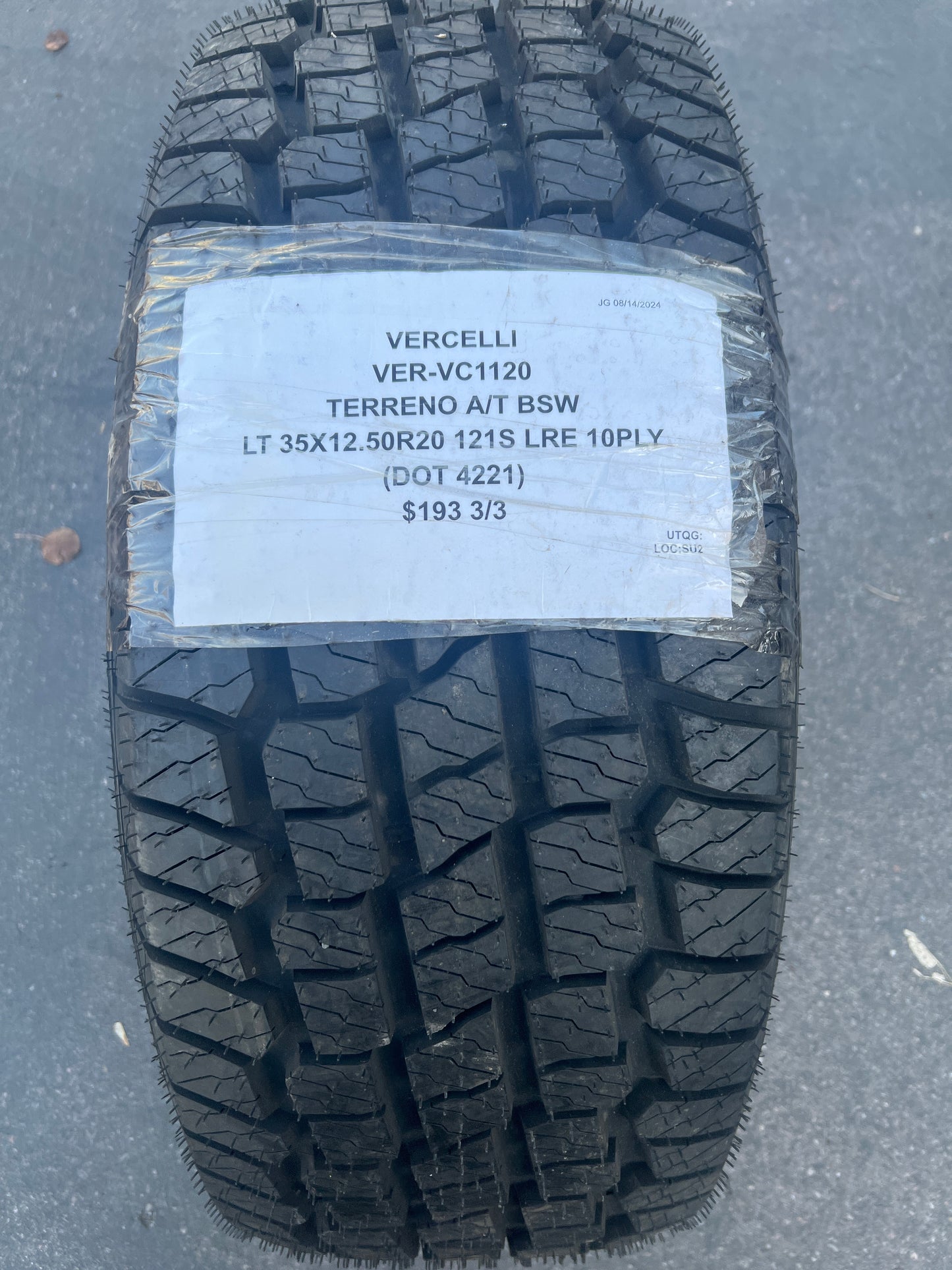 (KSL) 2 VERCELLI TERRENO A/T BSW LT 35 12.5 20 121S LRE 10PLY ALL TERRAIN TIRES VC1120
