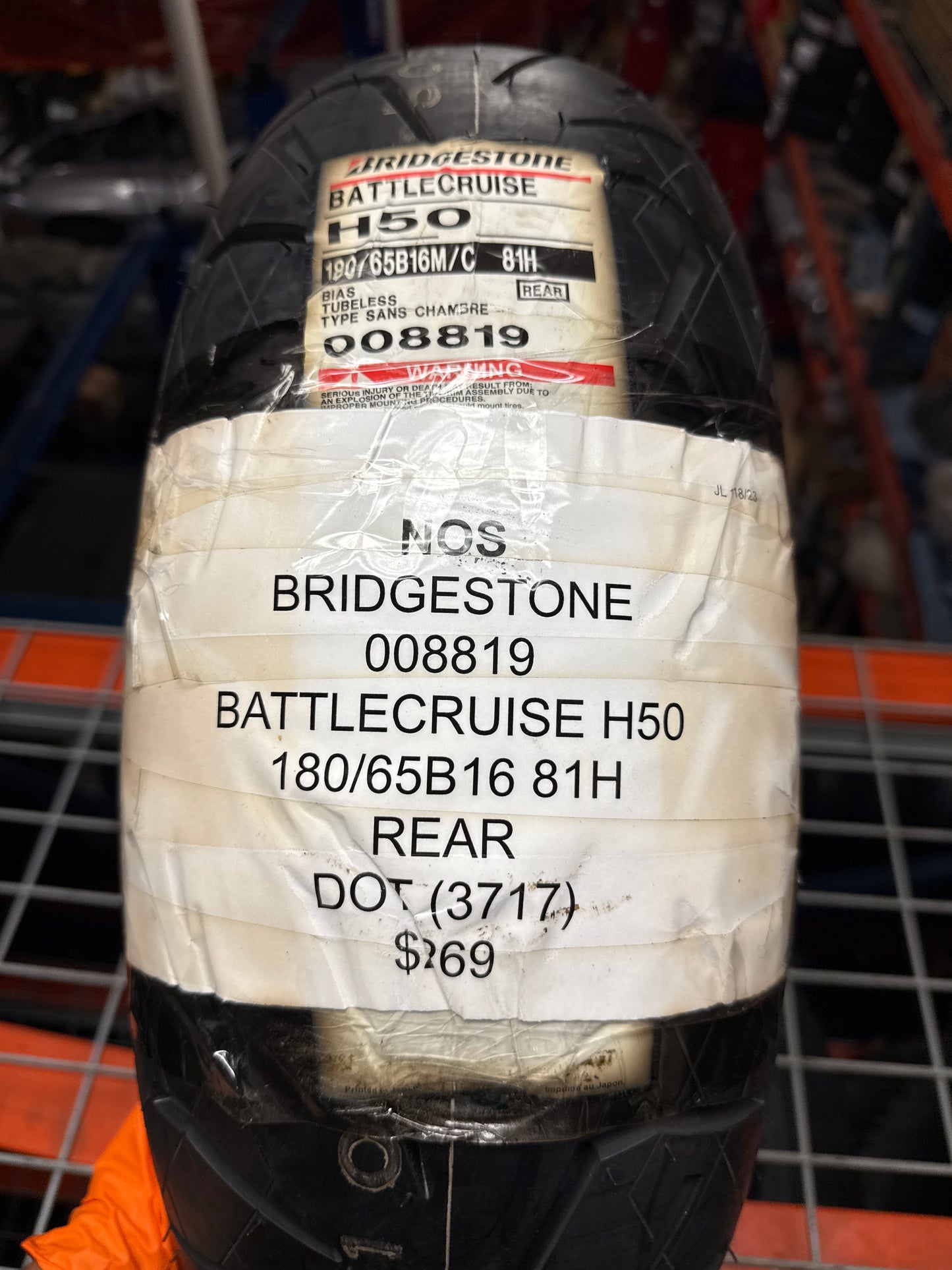 NOS BRIDGESTONE BATTLECRUISE H50 180 65 16 81H REAR MOTORCYCLE TIRE 008819