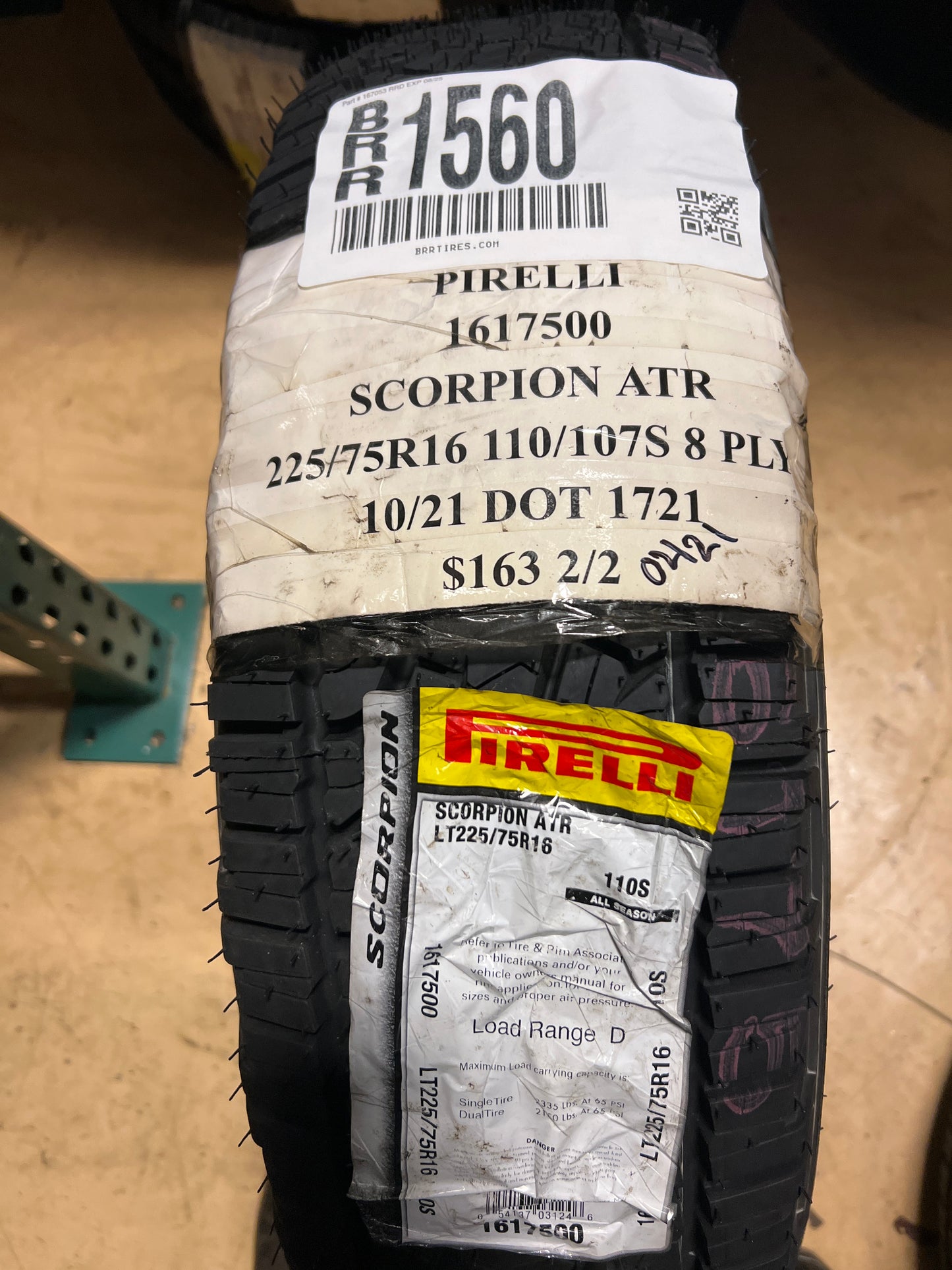 2 PIRELLI SCORPION ATR LT 225 75 16 110/107S LRD 8 PLY ALL TERRAIN TIRES 1617500