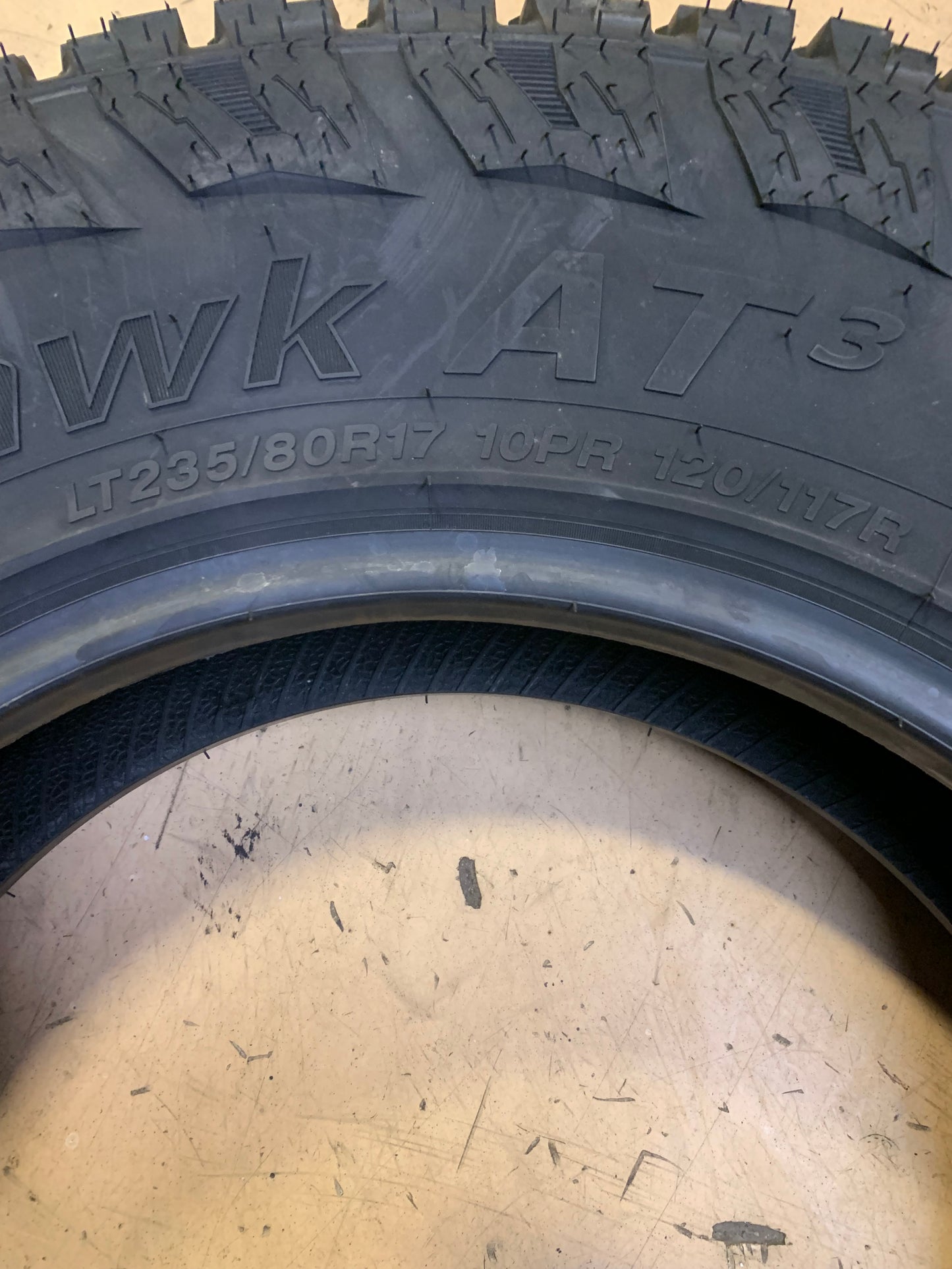 2 ACHILLES DESERT HAWK AT3 BSW LT 235 80 17 120/117R 10PLY ALL TERRAIN TIRE ADK95