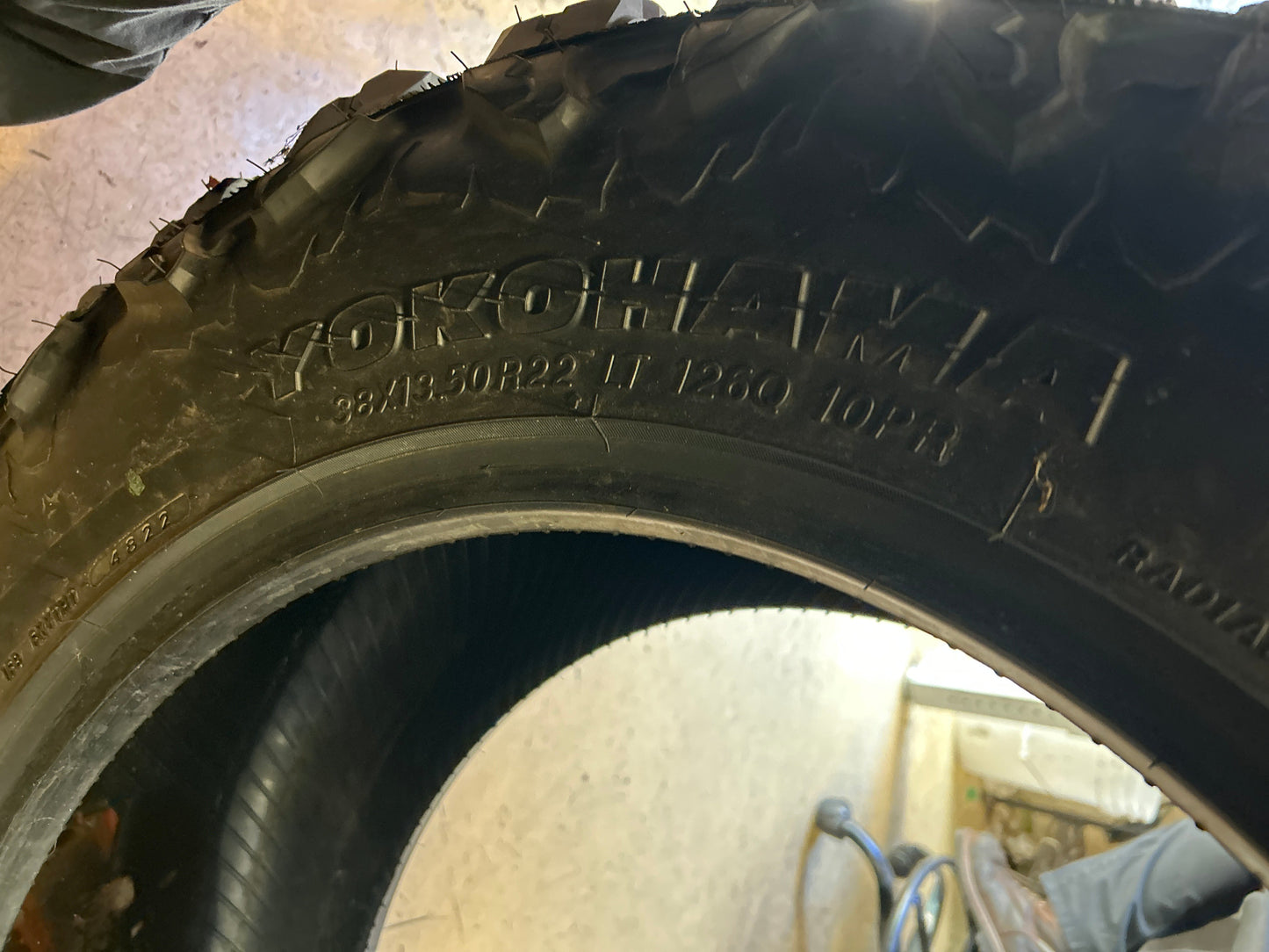 YOKOHAMA GEOLANDAR X-MT BSW LT 38 13.5 22 126Q 10PLY MUD TIRE 110155514