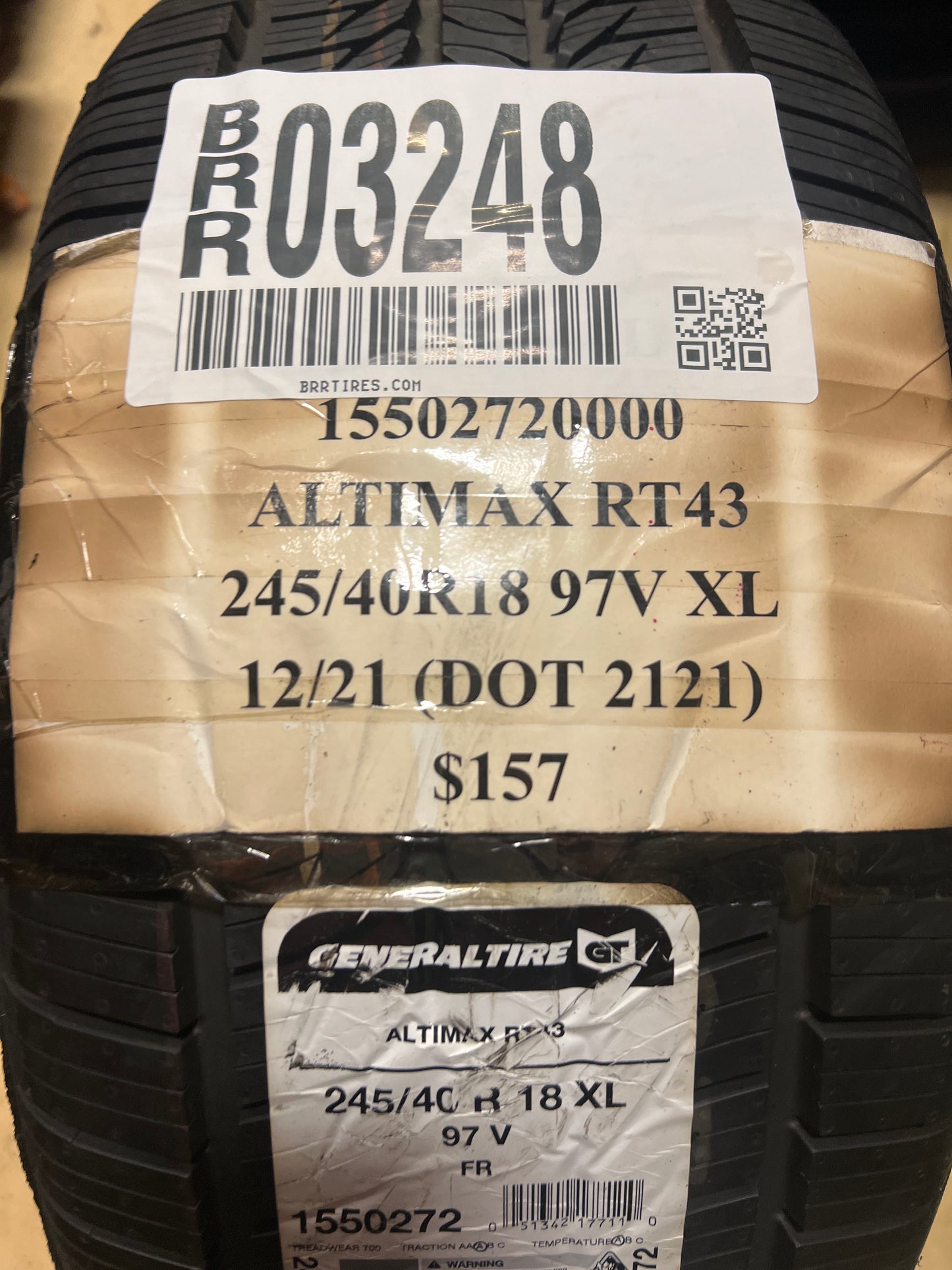 NEW GENERAL ALTIMAX RT43 P 245 40 18 97V XL ALL SEASON TIRE 15502720000